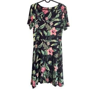 Old Navy Tropical Palm Leaf Swing Dress size M